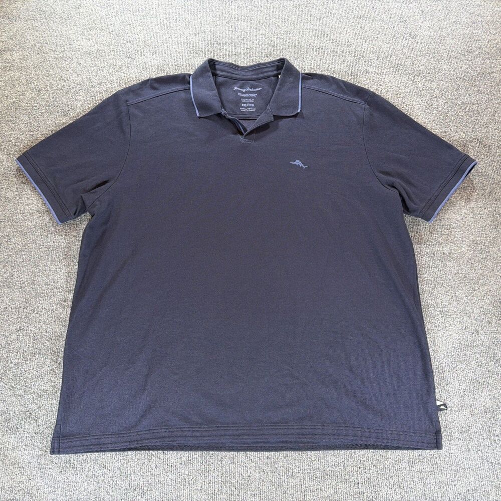 Tommy Bahama Polo Shirt Mens 2XL Navy IslandZone Supima Marlin Logo Knit Golf